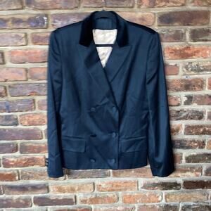 Nicole Farhi Vintage Wool Black Double Breasted Blazer Jacket Women's Size 10